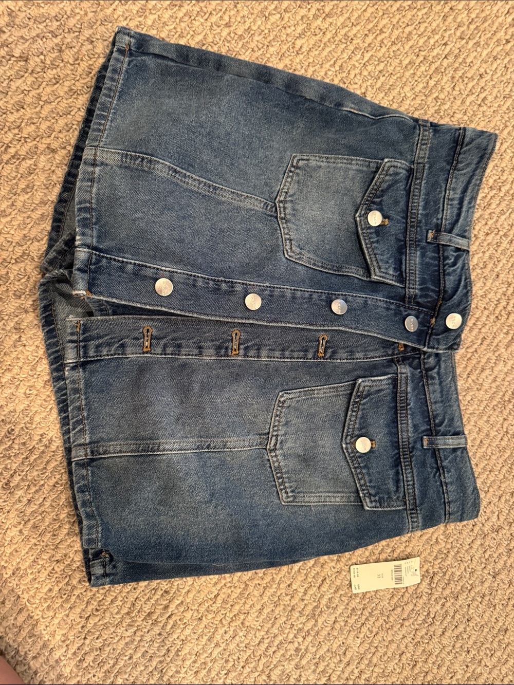 Pilcro Blue Denim Button-Front Skort
